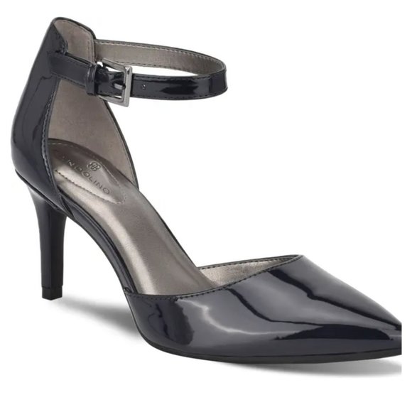 Bandolino Navy Patent Leather Pointed Toe Strap Pumps size 9 - Picture 1 of 4
